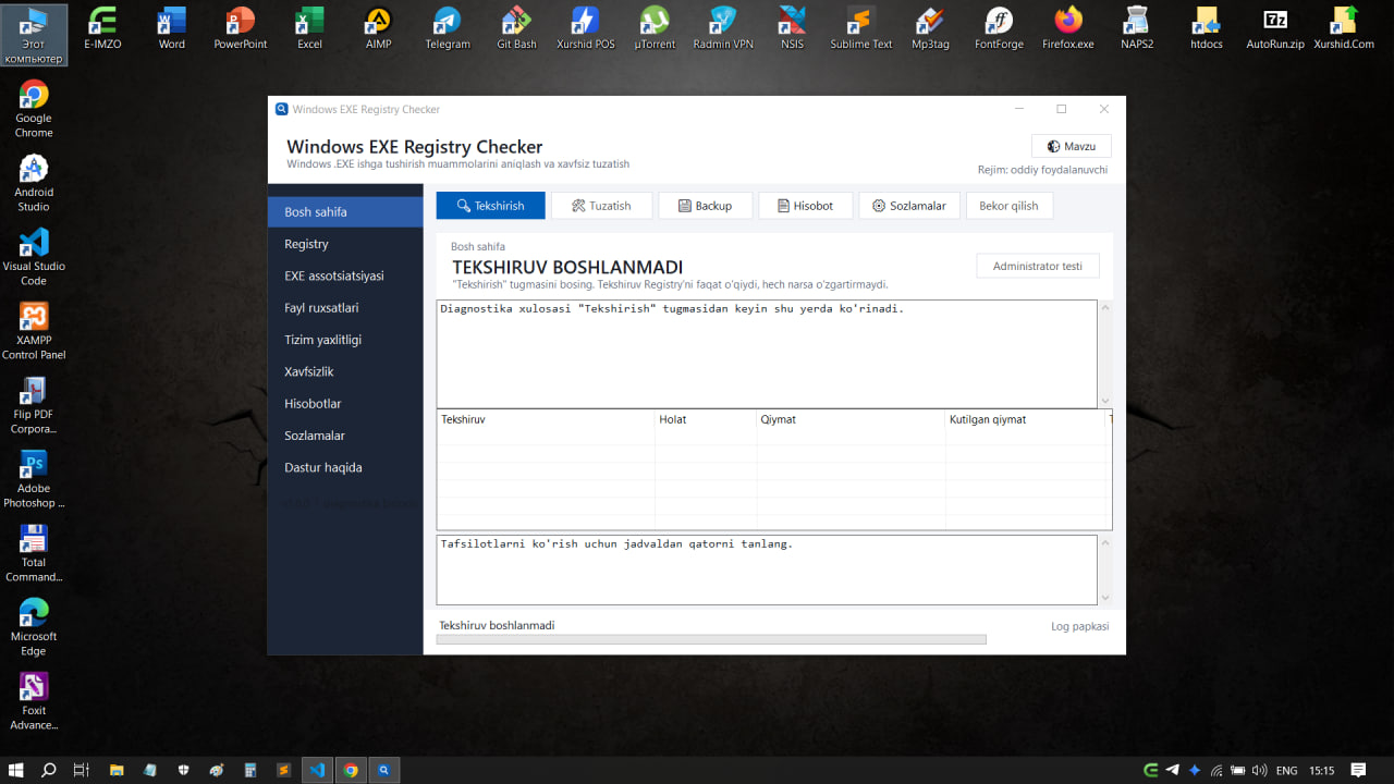 Windows EXE Registry Checker